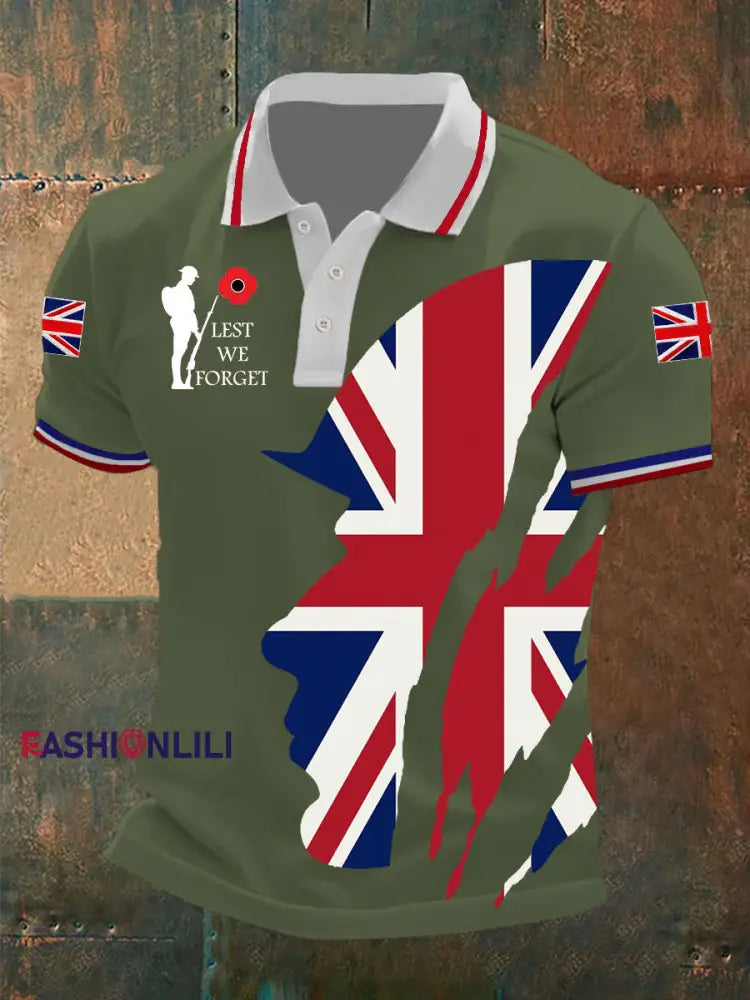 Men’s Remembrance Day Lest We Forget Shirt Army Green / S