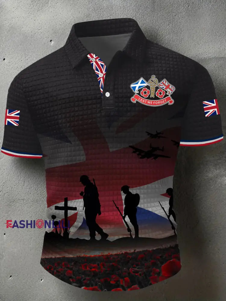 Men’s Remembrance Day Lest We Forget Short Sleeve Shirt Black / S