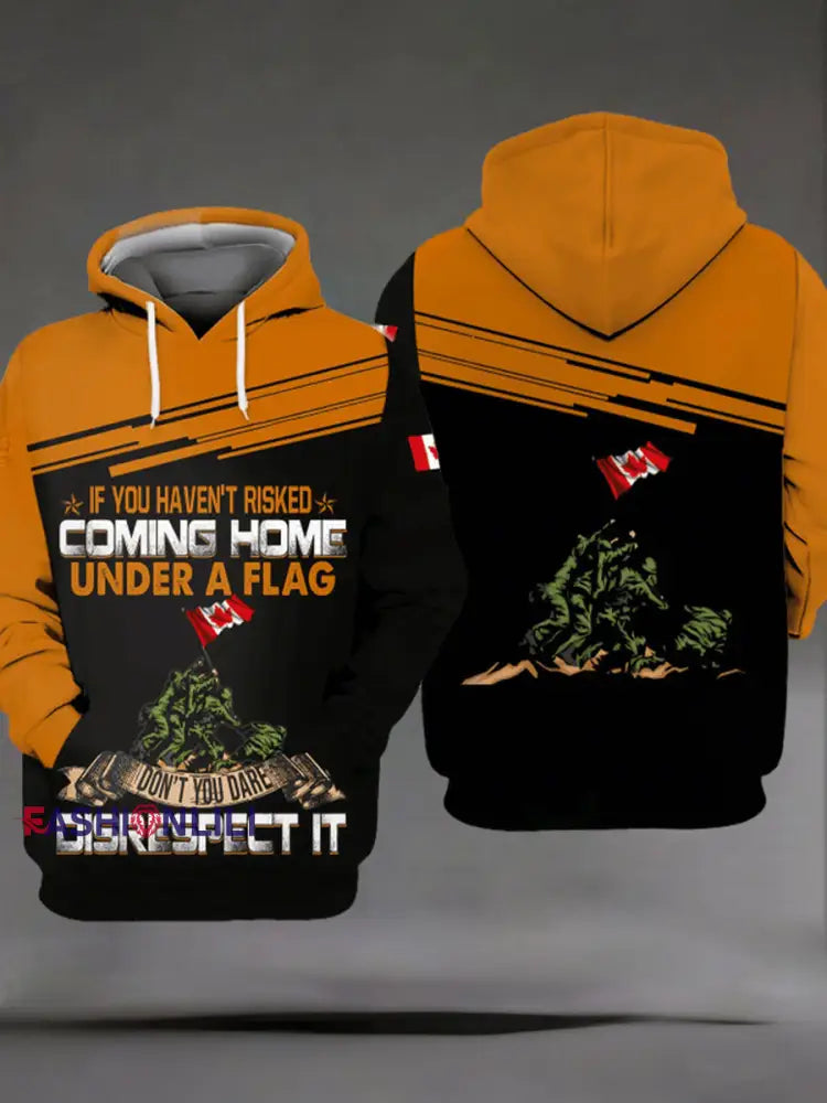 Men’s Remembrance Day Printed Casual Hoodie As picture / S