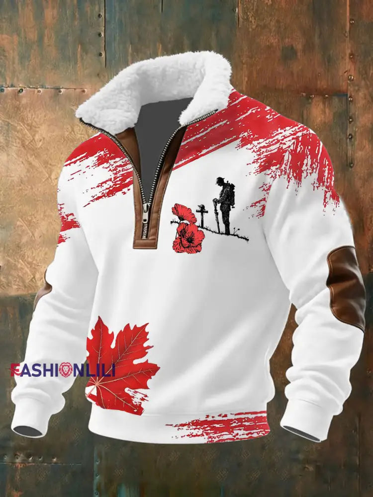 Men’s Remembrance Day Printed Casual Top White / S