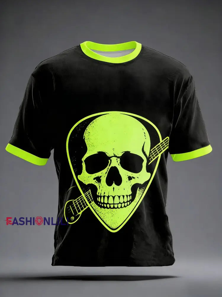 Men’s Retro Punk Band The Clash Art Casual Patchwork Short-Sleeved T-Shirt Black / S