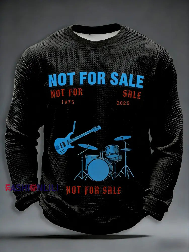 Men’s Retro Punk Band The Clash Art Waffle Long Sleeve Shirt Black / S