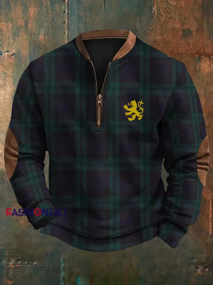 Men’s Scotland Flag Printed Long Sleeve Sweatshirt As picture / S