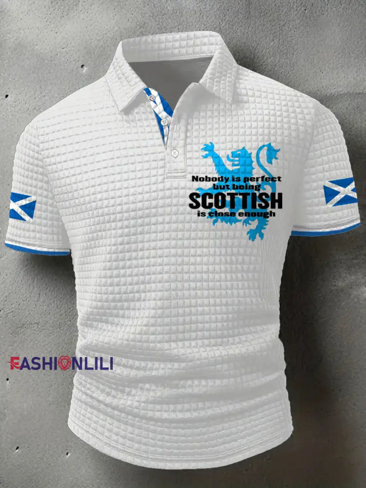 Men’s Scotland Flag Proud The Brave Printed Casual Tops White / S