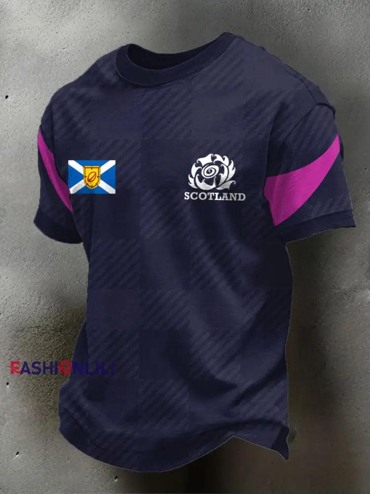 Men’s Scotland Rugby Lover Printed T-shirt Navy Blue / S