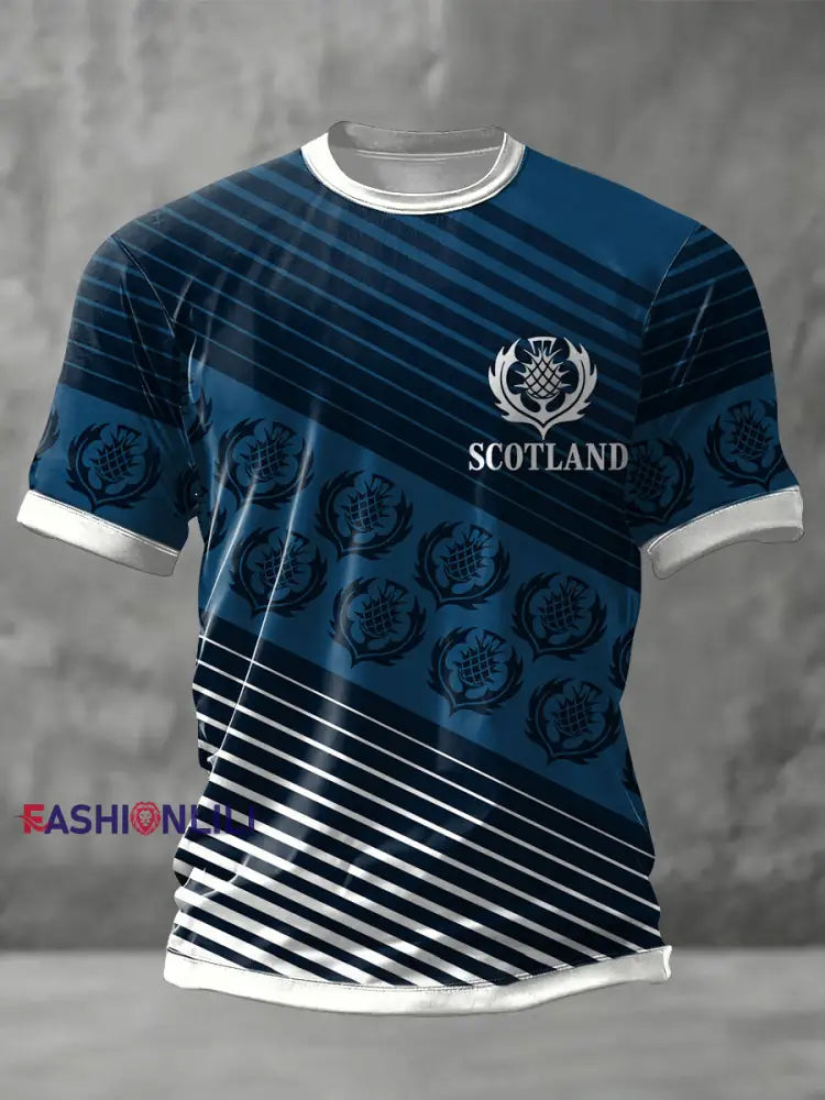 Men’s Scotland Rugby Lover Printed T-shirt Navy Blue / S