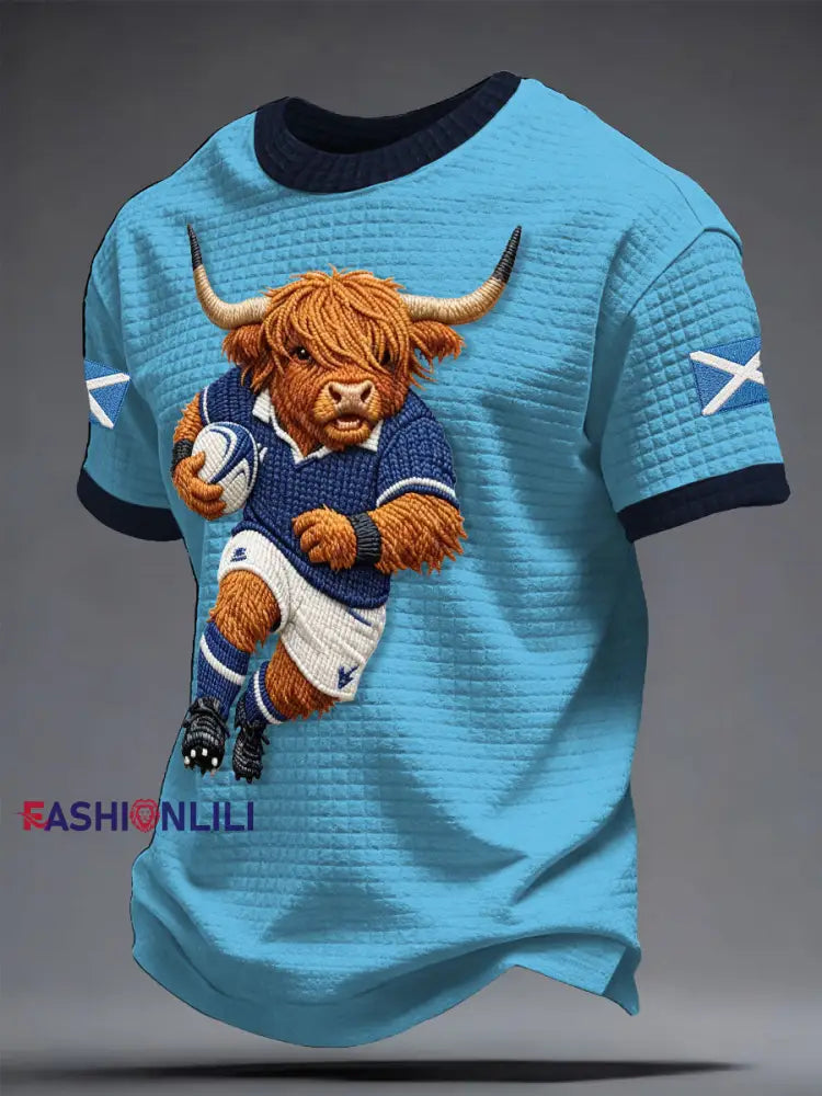 Men’s Scotland Rugby Lover Printed T-shirt Sky Blue / S