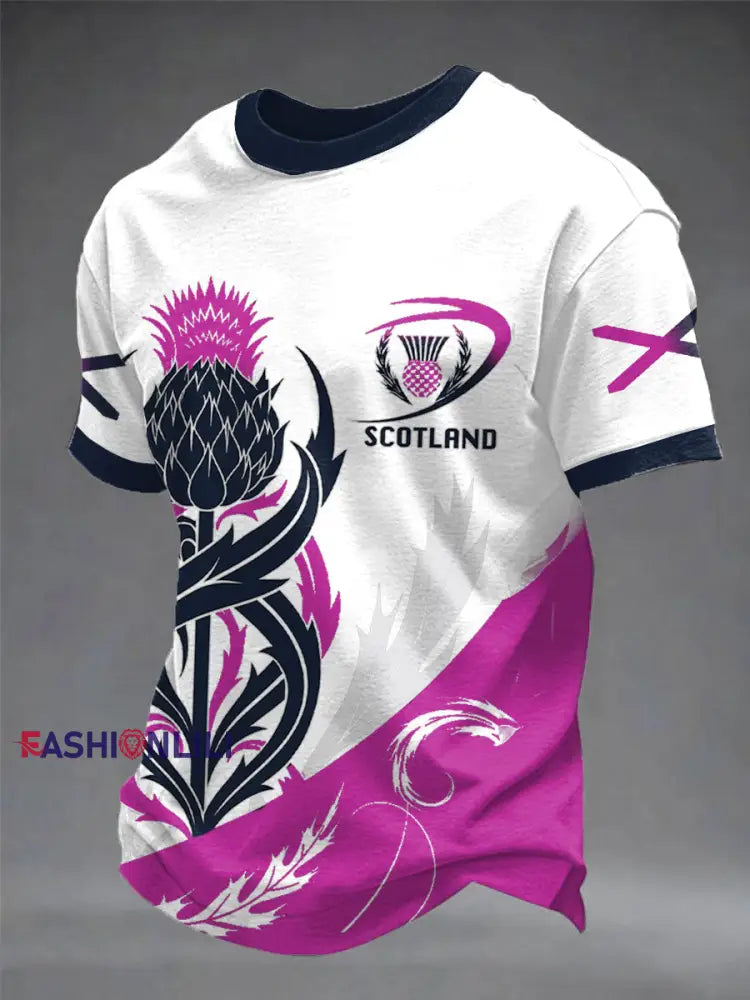 Men’s Scotland Rugby Lover Printed T-shirt White / S