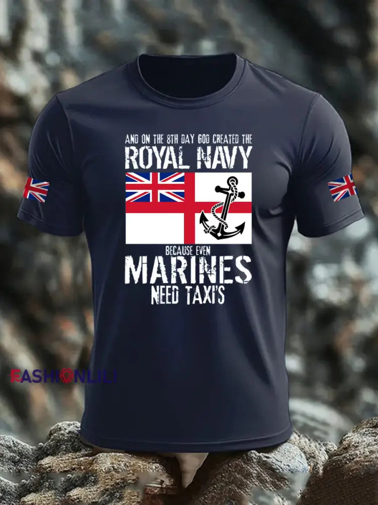 Men’s Scotland United Kingdom Print imitation cotton short-sleeved T-shirt Navy Blue / S