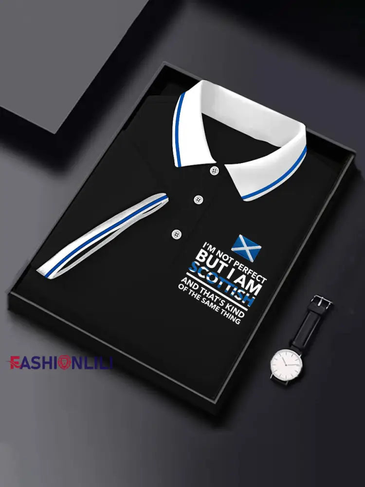 Men’s Scottish Flag Short Sleeves Top Black / S