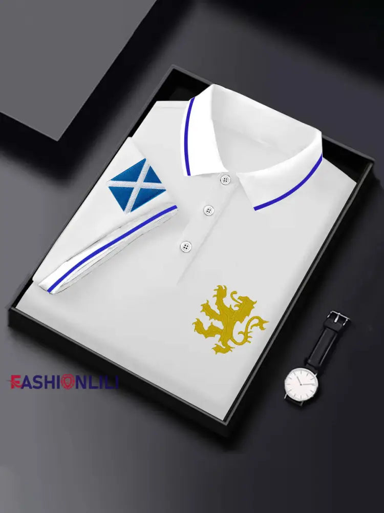 Men’s Scottish Flag Short Sleeves Top White / S