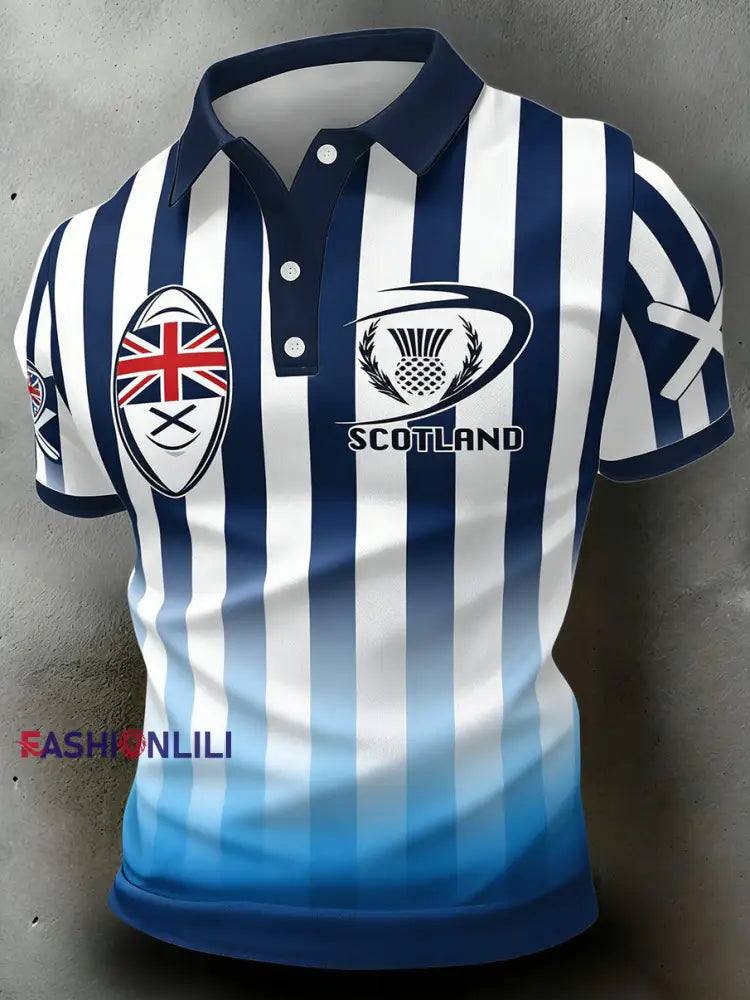 Men’s Scottish Rugby Print Polo Shirt A / S