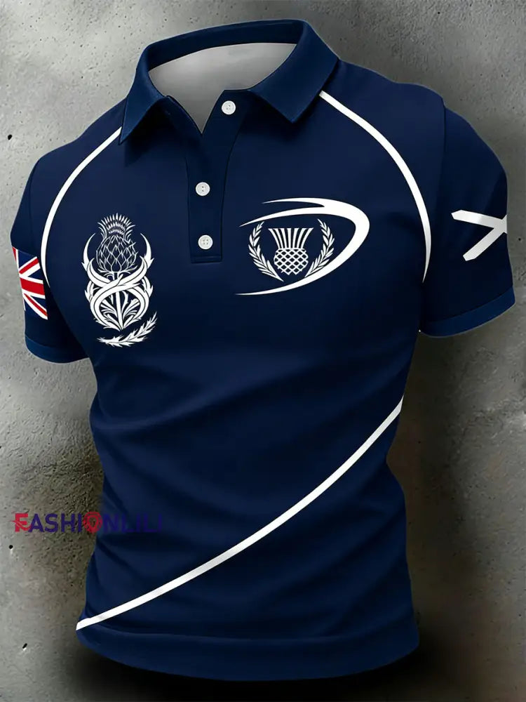 Men’s Scottish Rugby Print Polo Shirt A / S