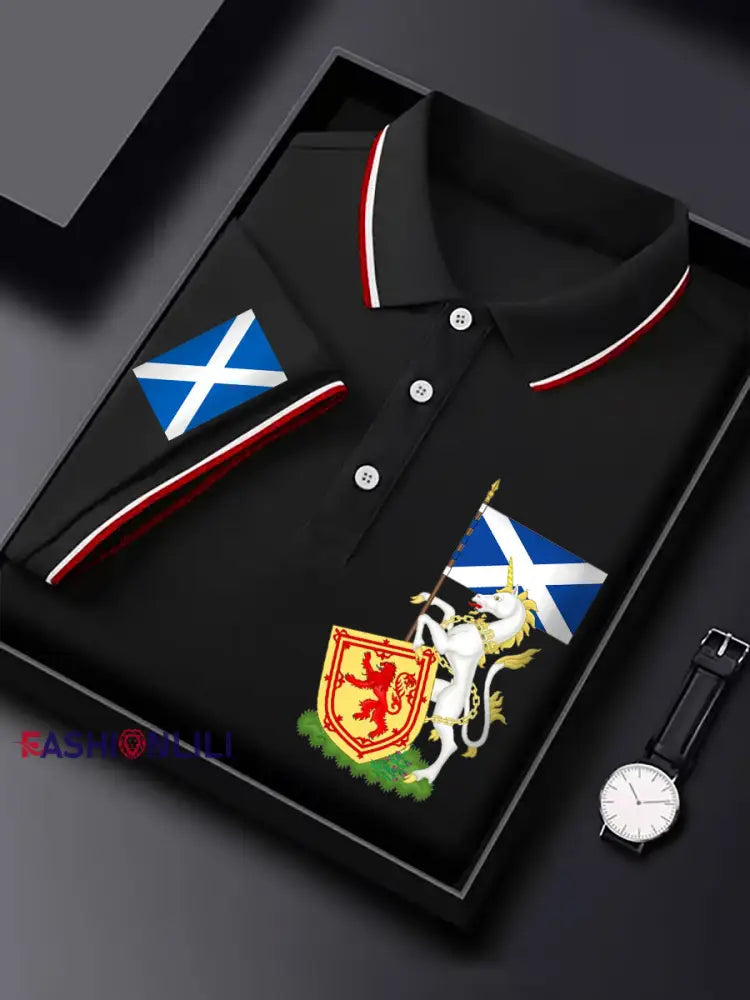 Men’s Scottish Unicorn short sleeve shirt Black / S