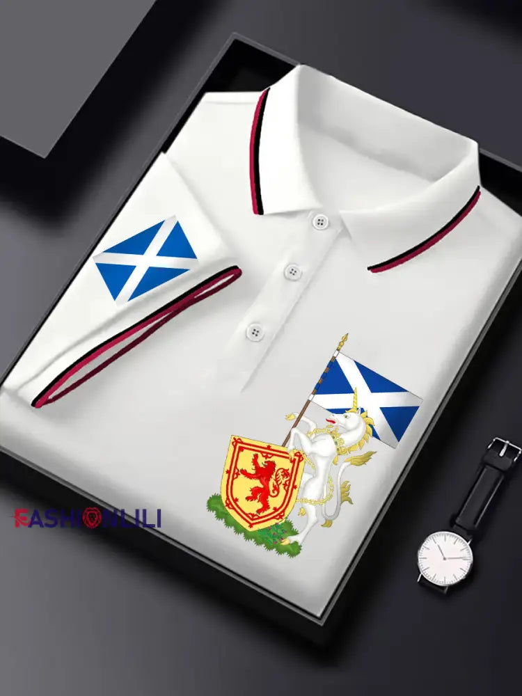 Men’s Scottish Unicorn short sleeve shirt White / S
