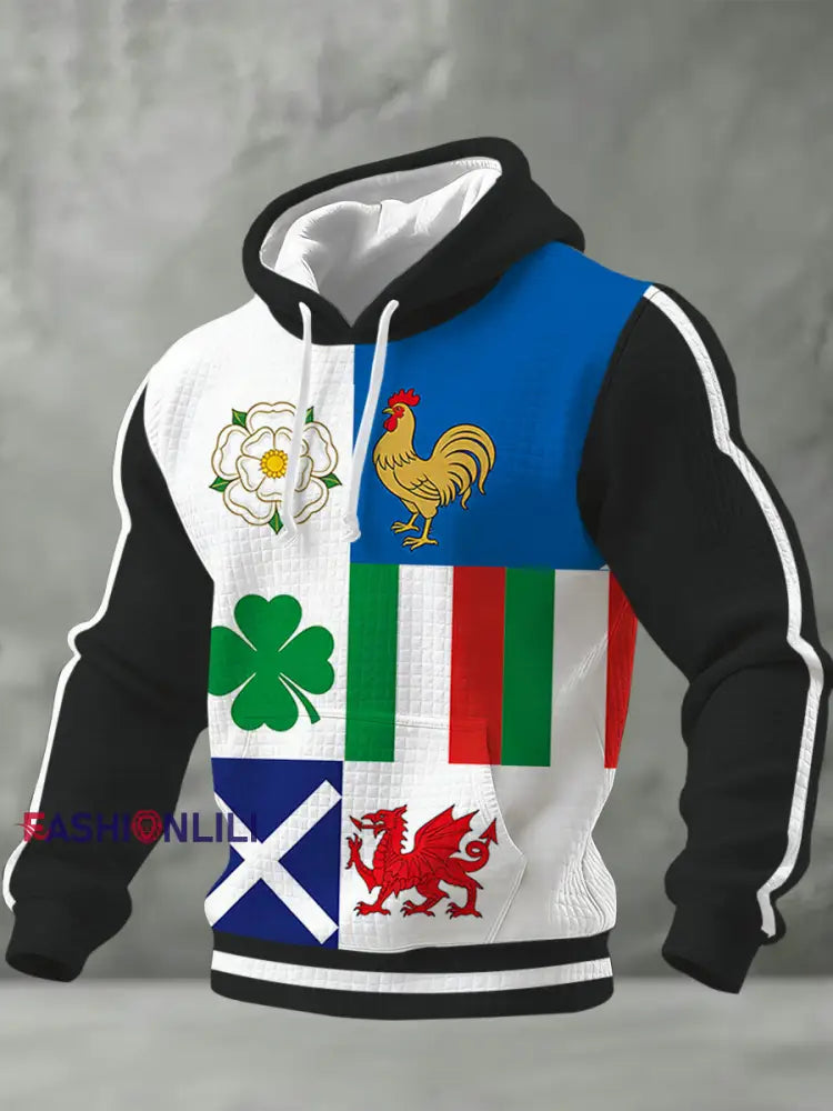 Men’s Six Nations England Rugby Supporter Printed Hooded Sweatshirt A / S
