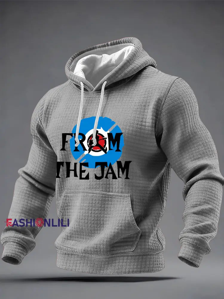 Men’s The Jam Checkered Cotton Hoodie Gray / S