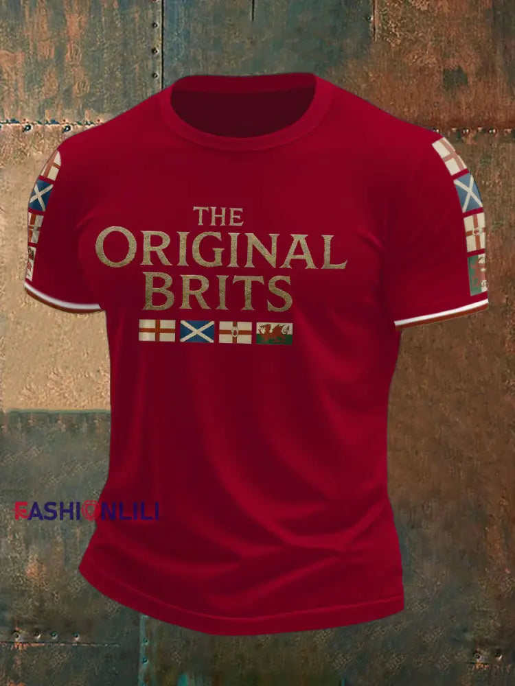Men’s The Original Brits Printed T shirt Red / S