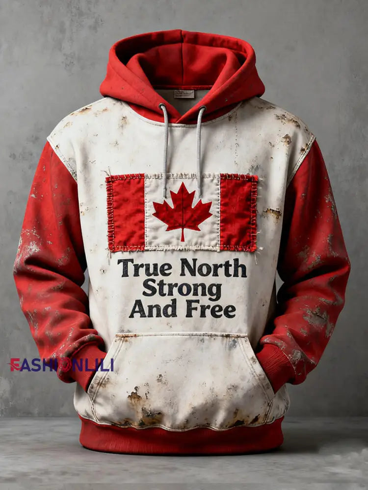 Men’s True North Strong And Free Printed Casual Sweatshirt Red / S