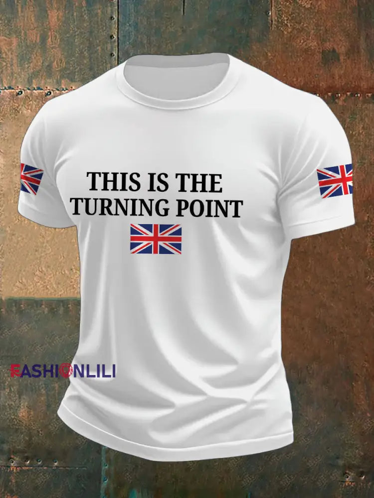 Men’s Turning Point UK Flag Printed T-shirt White / S