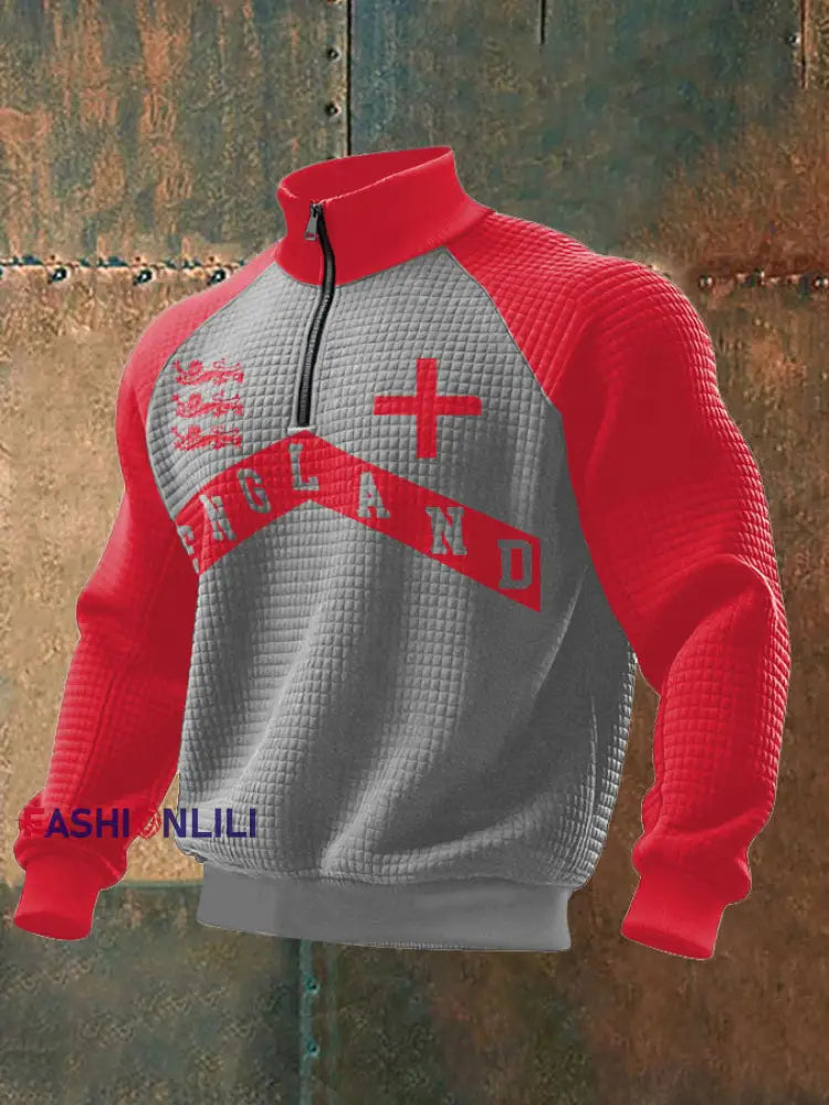 Men’s UK England Football Lover It’s Coming Back 2026 Printed Sweatshirt Light Gray / S