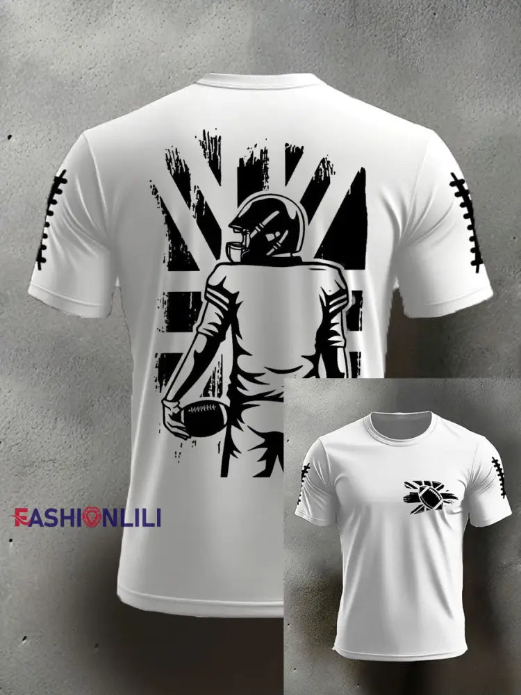 Men’s UK Flag Football Printed T-shirt White / S
