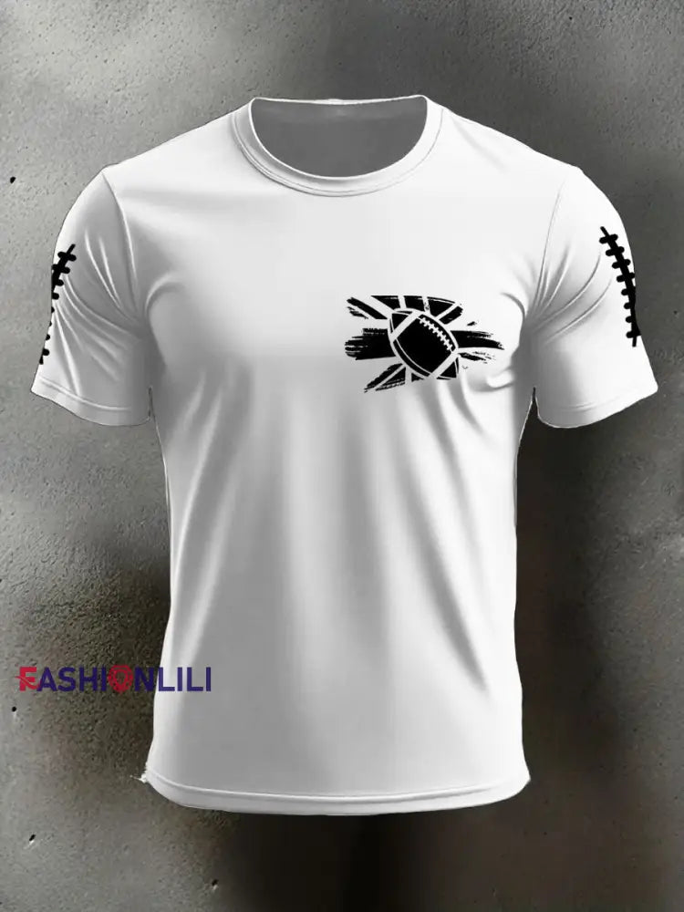 Men’s UK Flag Football Printed T-shirt White / S