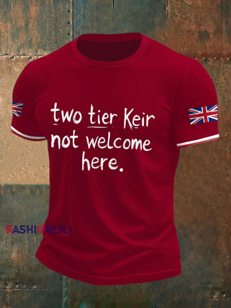 Men’s UK Flag Immigration Printed T-shirt Red / S
