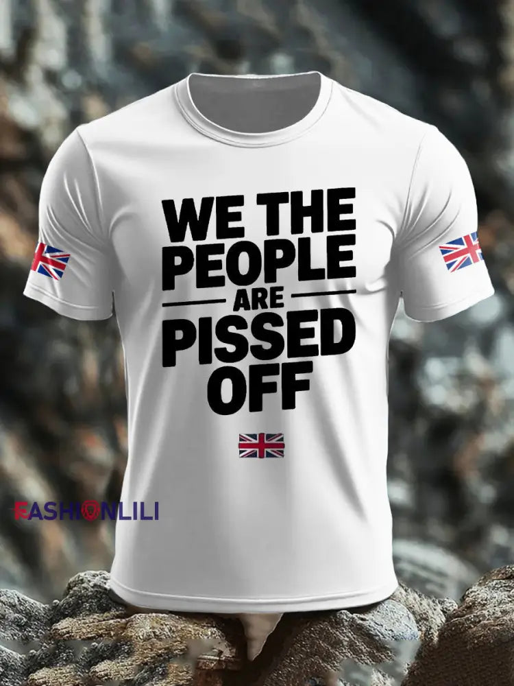 Men’s UK Flag Patriotism Printed T-shirt White / S