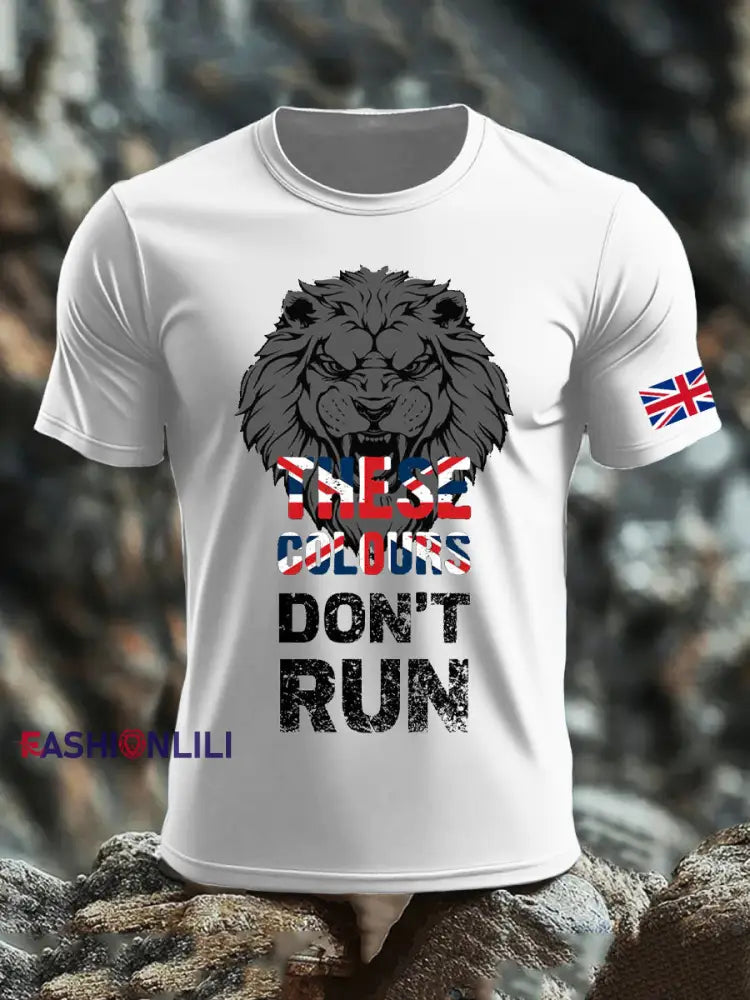 Men’s UK Flag Pride Patriotic Printed T-shirt White / S