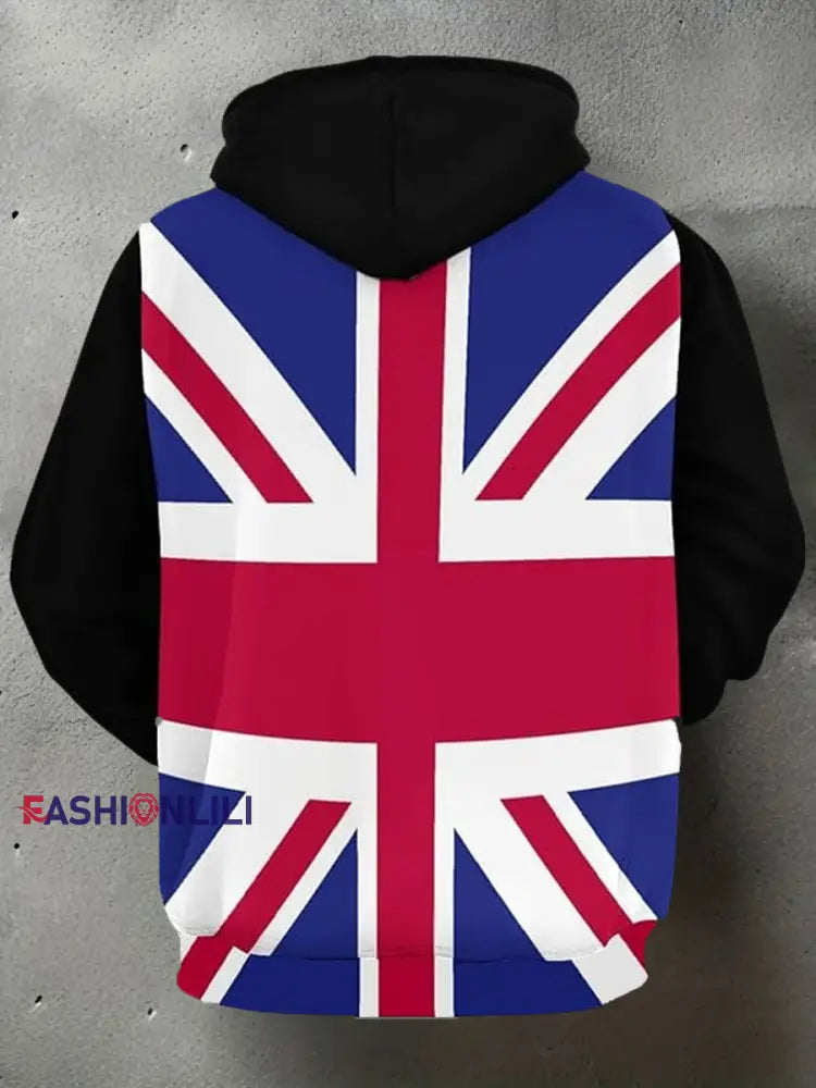 Men’s UK Flag Print Casual Hoodie