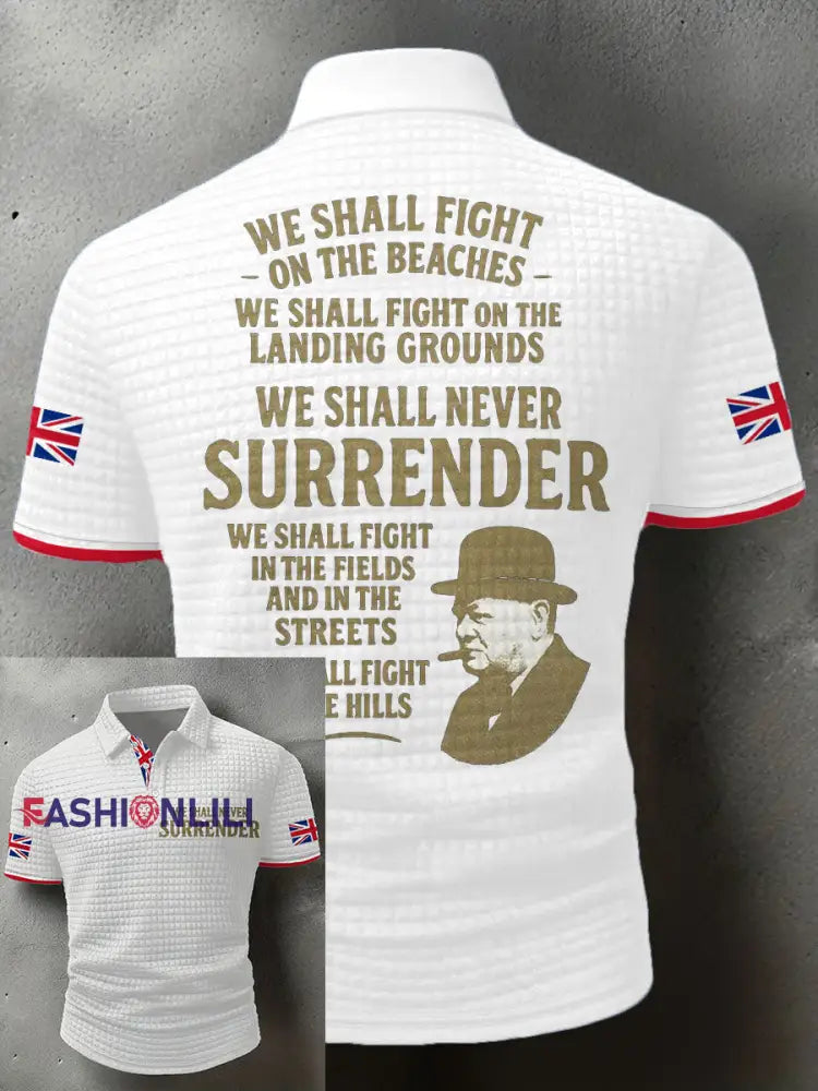 Men’s UK Flag Printed Casual Tops White / S