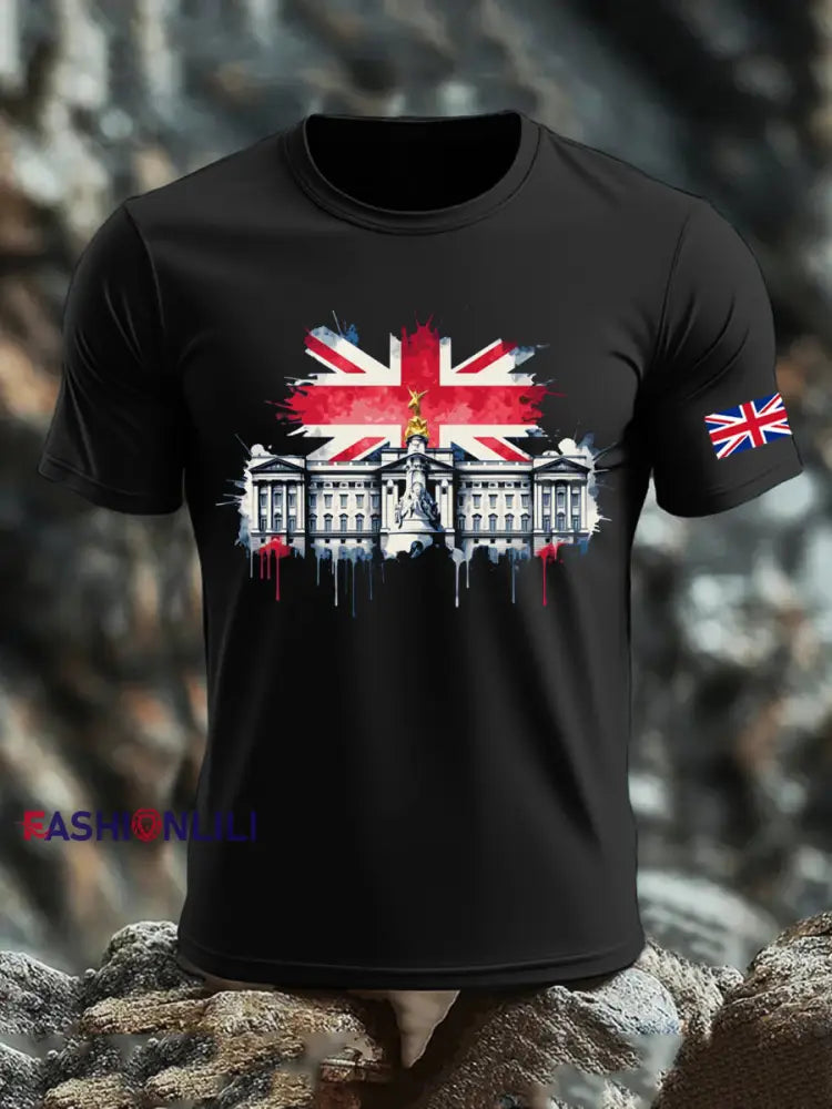 Men’s UK Flag Printed T-shirt Black / S