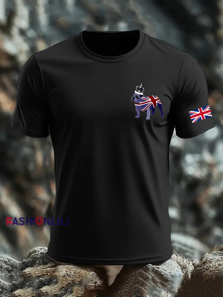 Men’s UK Flag Printed T-shirt Black / S