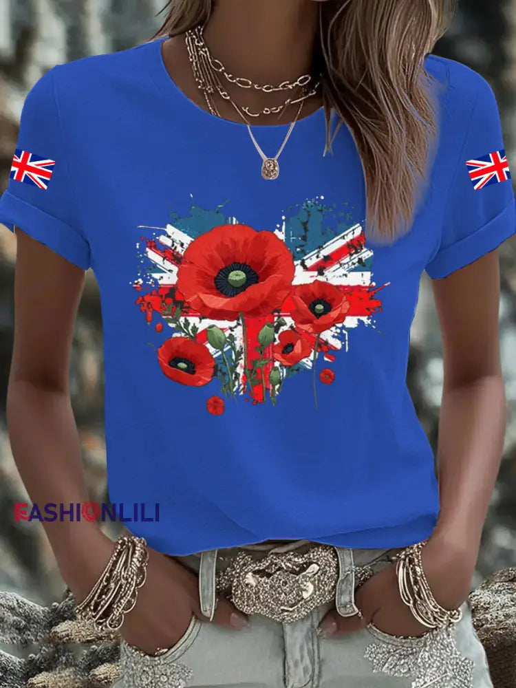 Men’s UK Flag Printed T shirt Blue / S