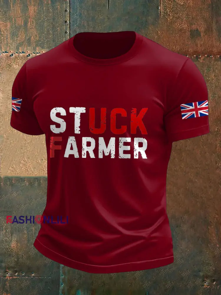 Men’s UK Flag Printed T-shirt Deep Red / S