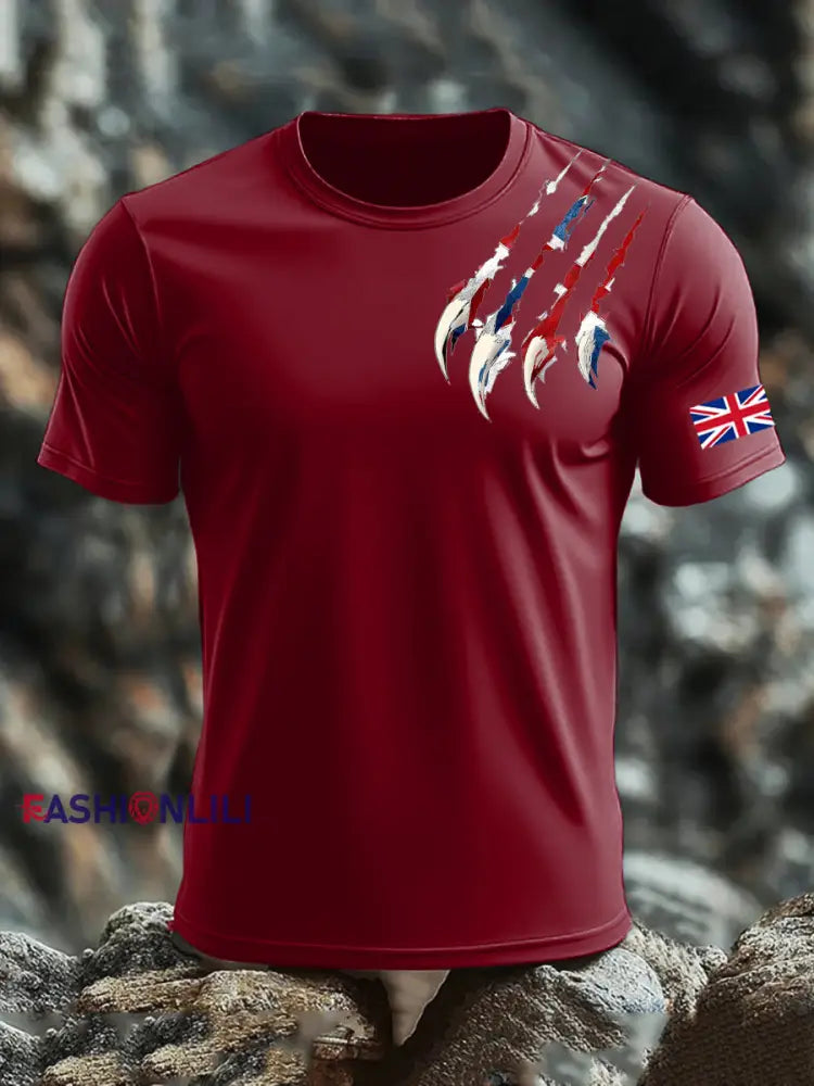 Men’s UK Flag Printed T-shirt Red / S