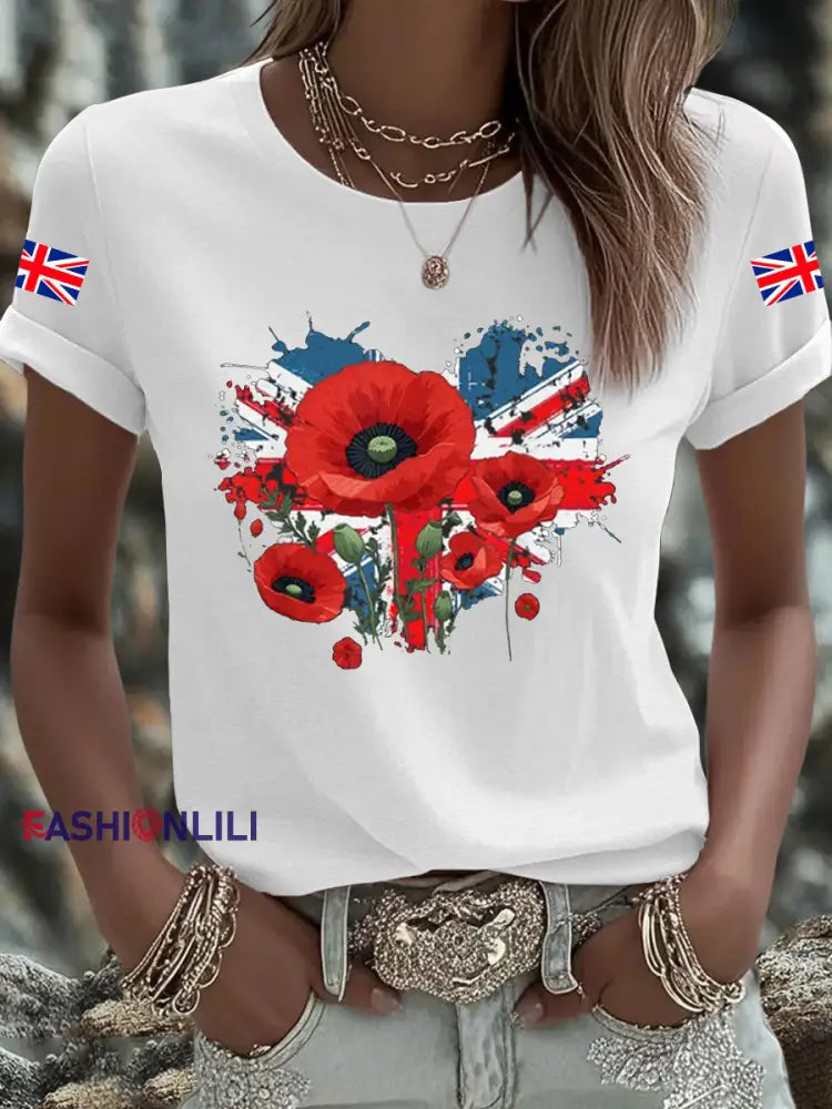 Men’s UK Flag Printed T shirt White / S