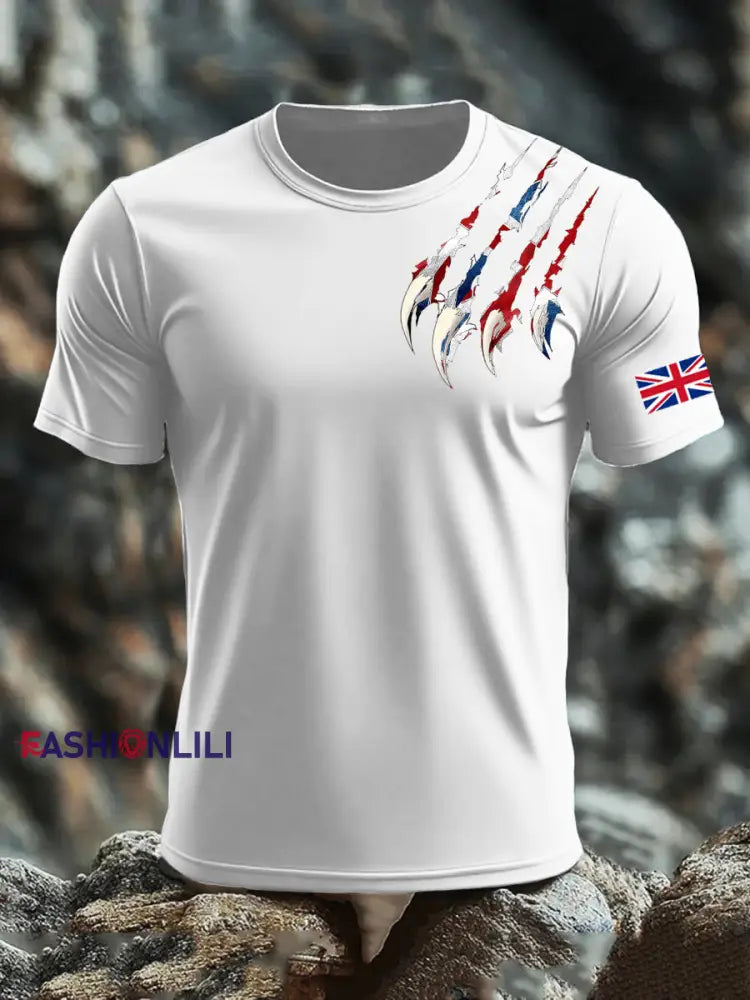 Men’s UK Flag Printed T-shirt White / S