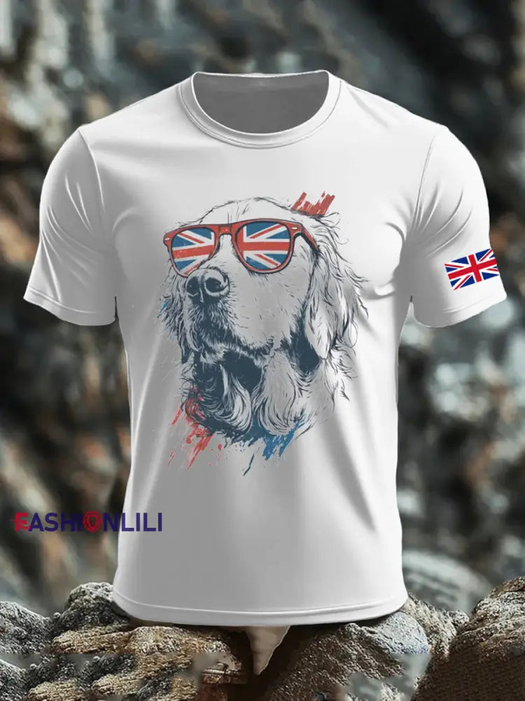 Men’s UK Flag Printed T-shirt White / S