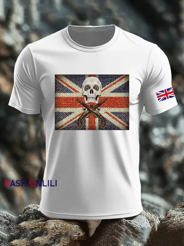 Men’s UK Flag Printed T-shirt White / S