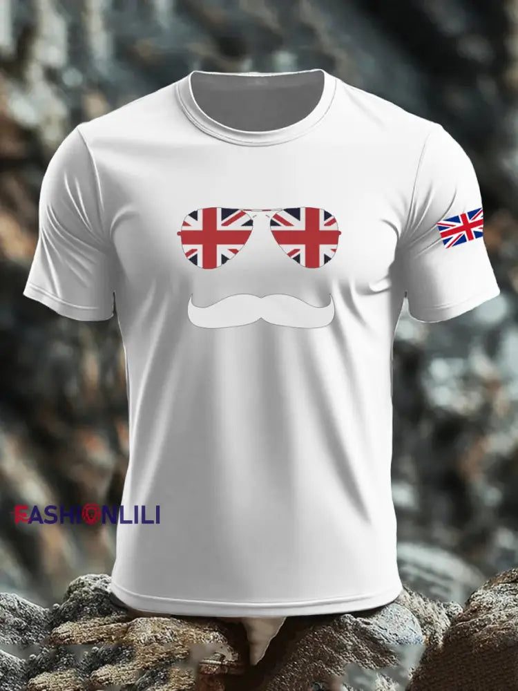 Men’s UK Flag Printed T-shirt White / S