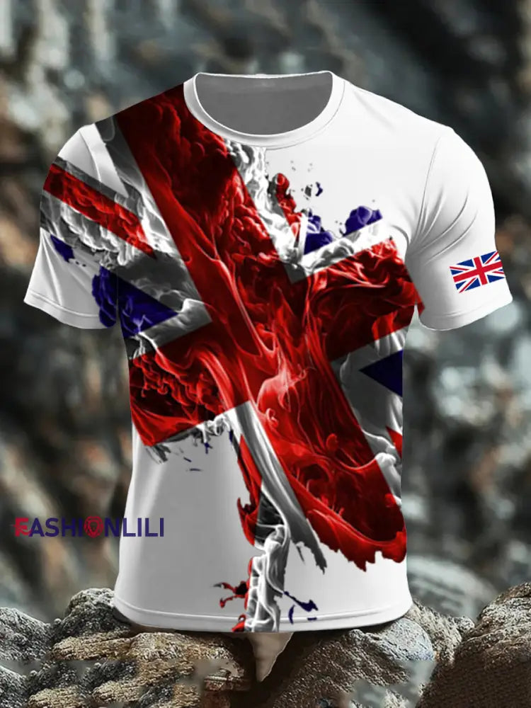 Men’s UK Flag Printed T-shirt White / S