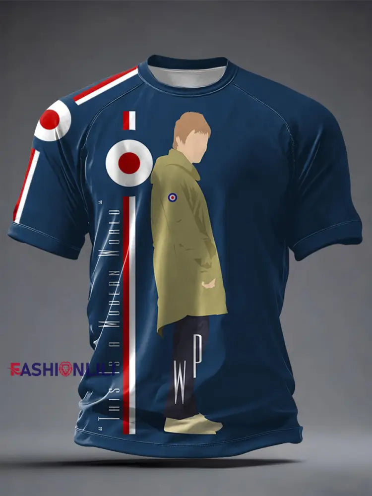 Men’s UK Mod Music Lover Printed T-shirt Blue / S