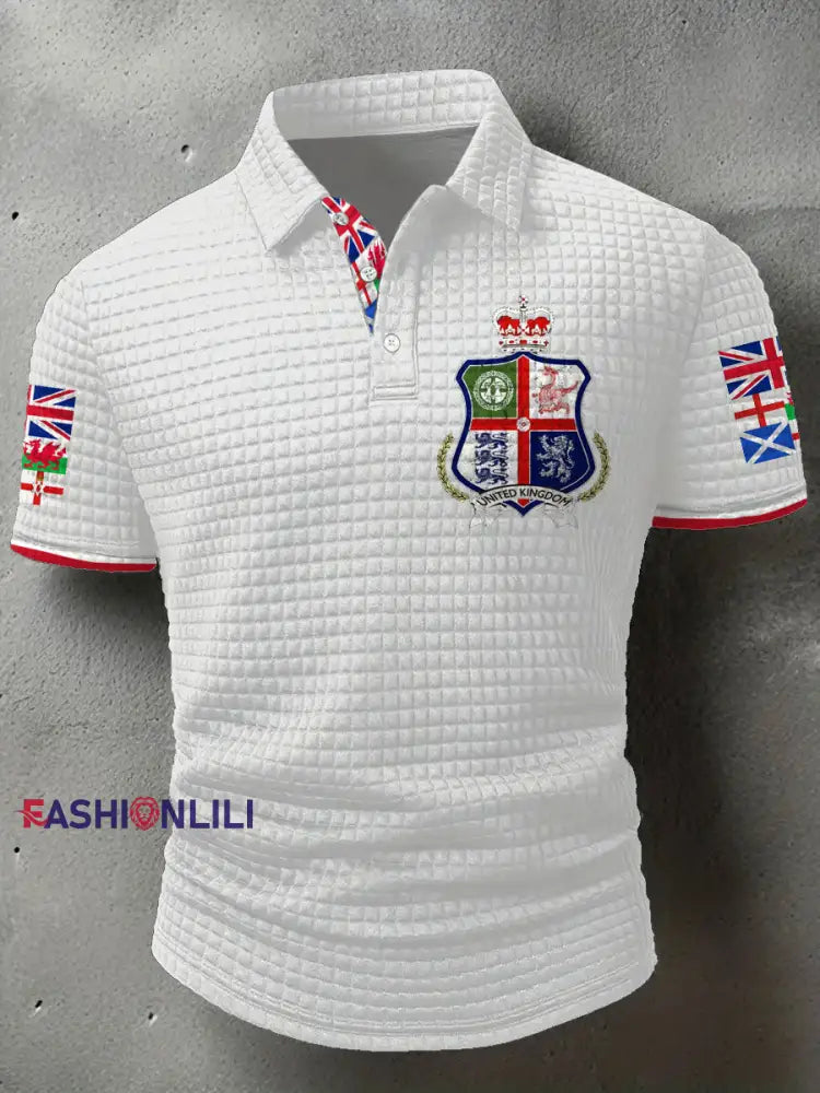 Men’s UK Scotland England Northern Ireland Wales Flag Art Printed Casual Tops White / S