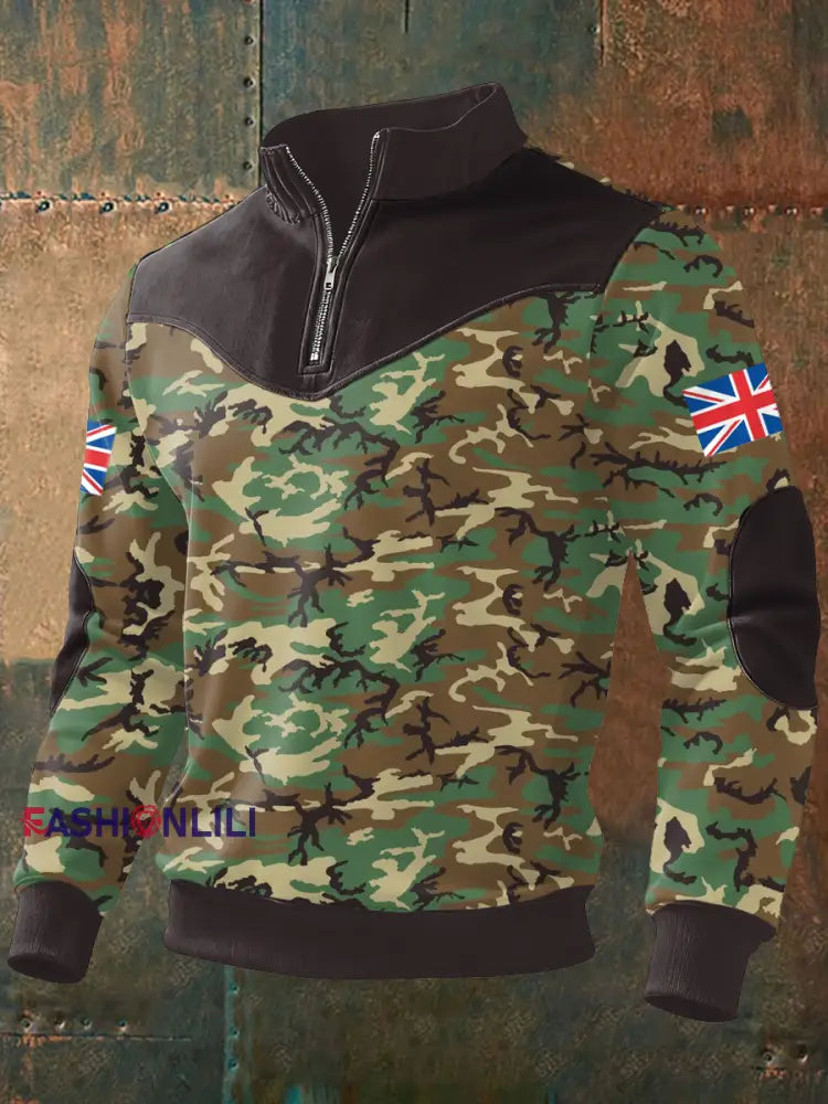 Men’s UK Veteran Landwood Camouflage Printed Sweatshirt Camouflage / S