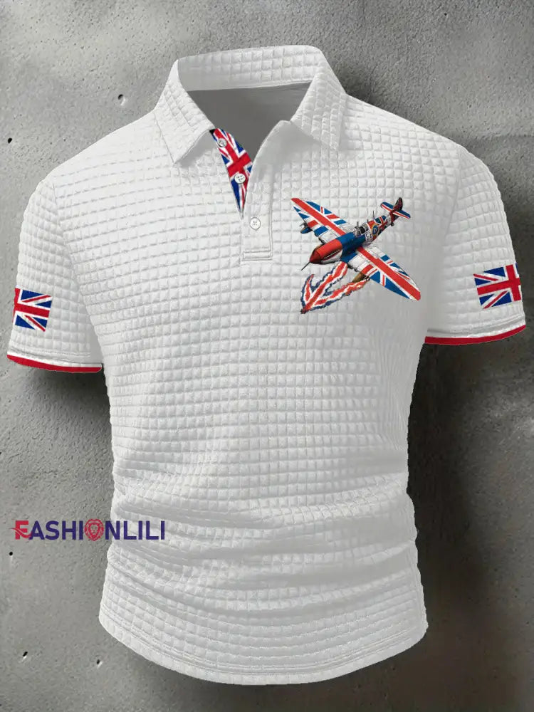 Men’s Union Jack Fighter Short Sleeve Shirt White / S
