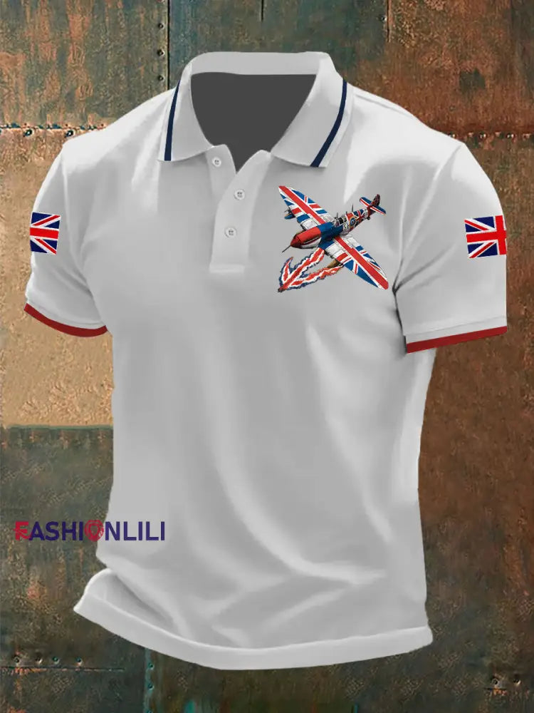 Men’s Union Jack Fighter Short Sleeve Shirt White / S