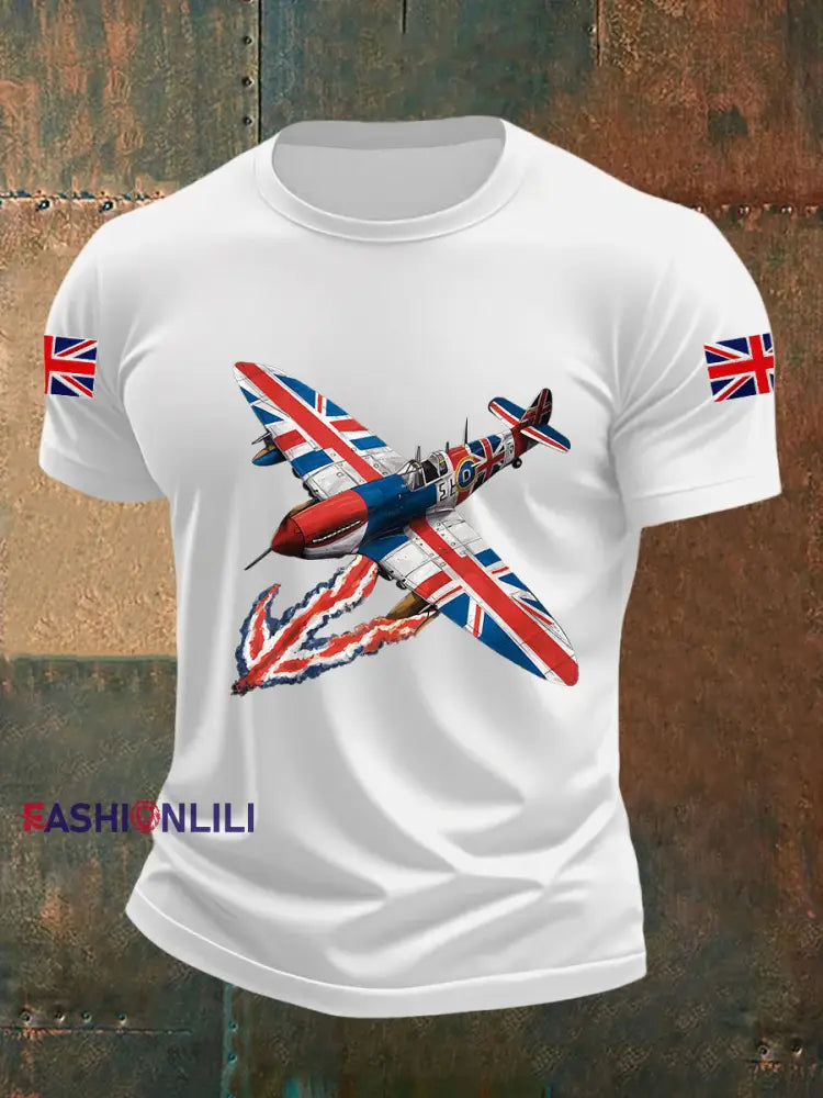 Men’s Union Jack Fighter Short-sleeved T-shirt White / S