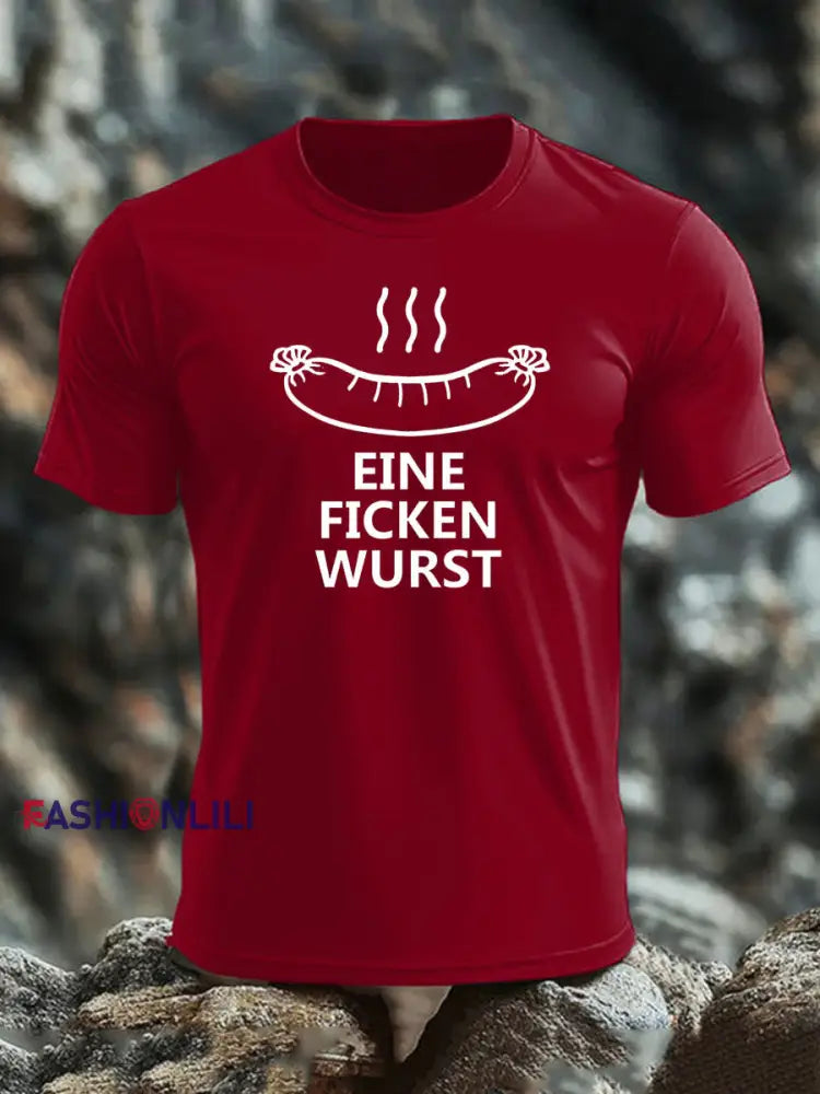 Men’s Veteran imitation cotton short sleeved T shirt Deep Red / S
